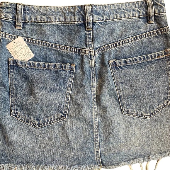 NWT FP We The Free Zip Front Blue Denim Mini Skirt - Picture 5 of 10